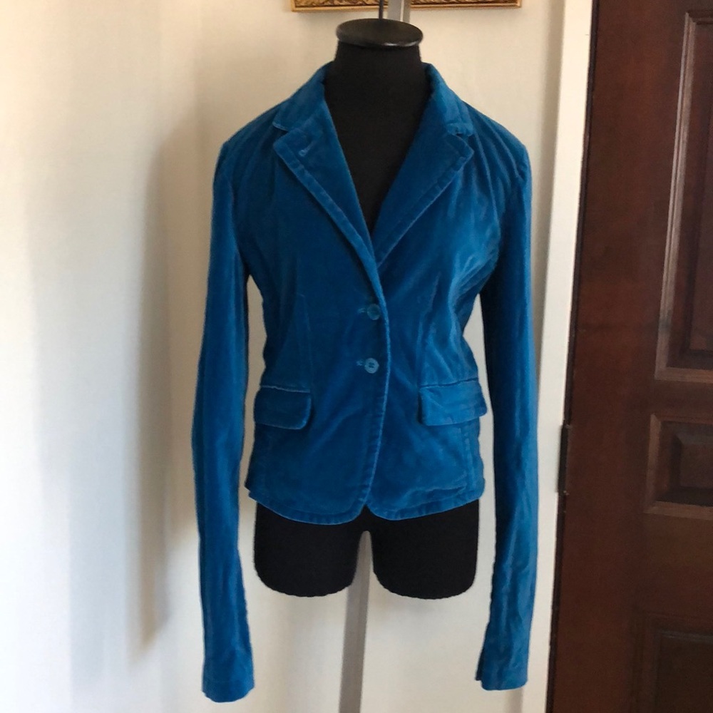 Lucky Brand Teal Velvet Blazer Jacket
